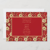 Rood met Gouden Poinsettia Kerst POT LUCK Diner Kaart (Achterkant)