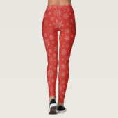 Rood met gouden sneeuwvlokken leggings (Achterkant)
