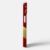 Rood met gouden sterren en monogram Case-Mate iPhone case (Achterkant / Rechts)