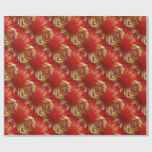 Rood met gouden strepen ontwerp cadeaupapier (Vlak)