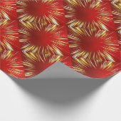 Rood met gouden strepen ontwerp cadeaupapier (Hoek)
