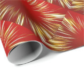 Rood met gouden strepen ontwerp cadeaupapier (Rol Hoek)
