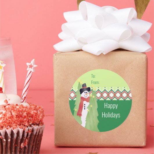 Rood met groen ronde sticker (Feest)