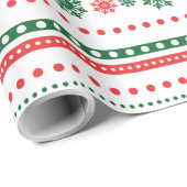 Rood met groene kerstboom met blote kunst cadeaupapier (Rol Hoek)