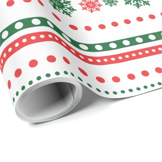 Rood met groene kerstboom met blote kunst cadeaupapier (Rol Hoek)