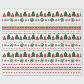 Rood met groene kerstboom met blote kunst cadeaupapier (Vlak)