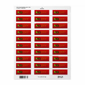 Rood met groene Ornamenten kerstAdresetiketten Etiket (Full Sheet)
