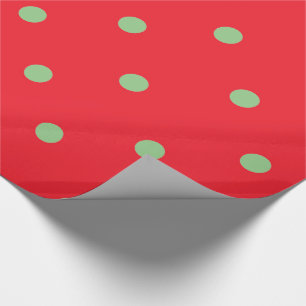 Rood met Groene Polka Dot Modern kerstpatroon Cadeaupapier