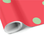 Rood met Groene Polka Dot Modern kerstpatroon Cadeaupapier (Rol Hoek)