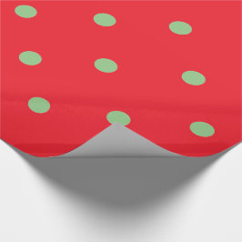 Rood met groene polkadot moderne kerstpatroon cadeaupapier