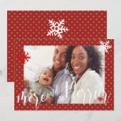 Rood met groene Stippen Meer en meer favoriete ker Feestdagenkaart (Voorkant / Achterkant)