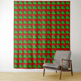 Rood met groene Stippen Wandkleed