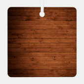 Rood met houten tape - direct fotostijl metalen ornament (Achterkant)
