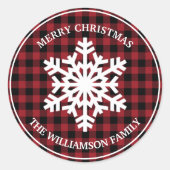  Rood met kerstcadeau Label sticker (Voorkant)