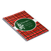 Rood met kerstmis, speciaal gepersonaliseerd rond  notitieboek (Rechterzijde)