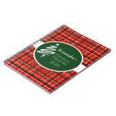 Rood met kerstmis, speciaal gepersonaliseerd rond  notitieboek (Linkerzijde)
