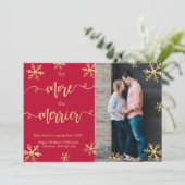 Rood met kerstmis Zwangerschap Aankondiging Kaarte (Staand voorkant)