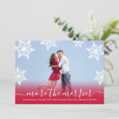 Rood met kerstmis Zwangerschap Aankondiging Kaarte (Staand voorkant)