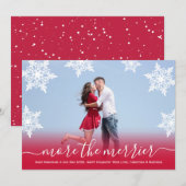 Rood met kerstmis Zwangerschap Aankondiging Kaarte (Voorkant / Achterkant)