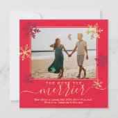 Rood met kerstmis Zwangerschapskaart Aankondiging (Voorkant)