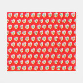 Rood met kleine design erop fleece deken (Voorkant (Horizontaal))