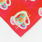 Rood met kleine design erop fleece deken (Hoek)