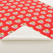 Rood met kleine design erop sherpa deken (3/4)