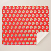 Rood met kleine design erop sherpa deken (Voorkant (horizontaal))