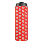 Rood met kleine design erop thermosbeker (Voorkant)