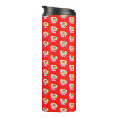 Rood met kleine design erop thermosbeker (Geroteerd rechts)