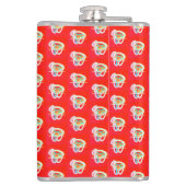 Rood met kleine design op drankenpitcher heupfles (Achterkant)