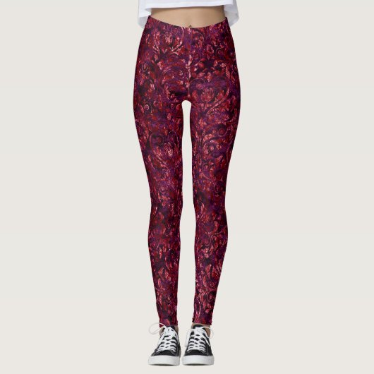 Rood met meerdere krukken, Leggings voor vrouwen (Voorkant)
