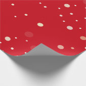 Rood met modern stippenpatroon cadeaupapier (Hoek)