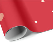 Rood met modern stippenpatroon cadeaupapier (Rol Hoek)