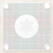 Rood met mousserende Diamond Snowflake Glazen Onderzetter (Achterkant)