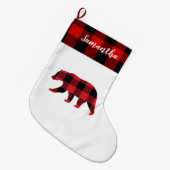 Rood met naam en Beer Grote Kerstsok (Voorkant (Hangend))