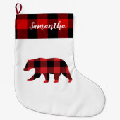 Rood met naam en Beer Grote Kerstsok (Voorkant)