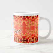 Rood met Oranje bloem Grote Koffiekop (Rechts)