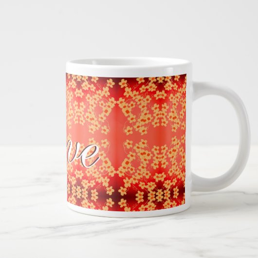 Rood met Oranje bloem Grote Koffiekop (Rechts)