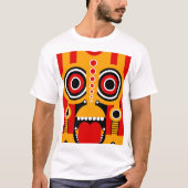 Rood met Oranje Tiki Art T-shirt (Voorkant)