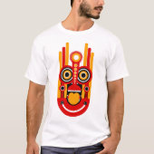 Rood met Oranje Tiki-masker T-shirt (Voorkant)