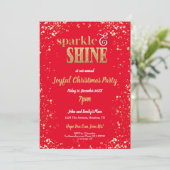 Rood met pekeltje en shine Gold-kerstfeest Kaart (Staand voorkant)