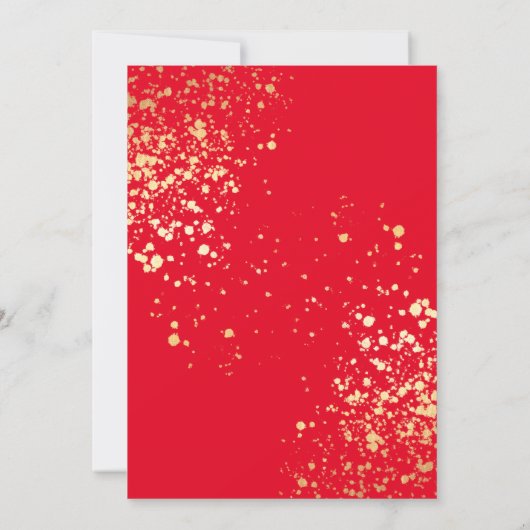 Rood met pekeltje en shine Gold-kerstfeest Kaart (Achterkant)