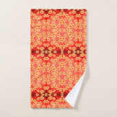 Rood met perzikbloem bad handdoek (Handdoek)