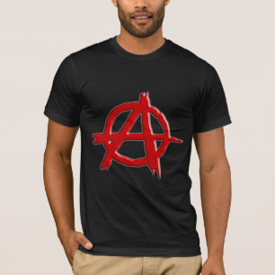Rood met reliëfblik Anarchie Logo T-shirt