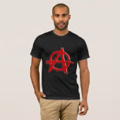 Rood met reliëfblik Anarchie Logo T-shirt (Voorkant volledig)