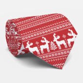 Rood met rendieren stropdas (Opgerold)