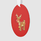 Rood met rode neus ornament (voorkant)