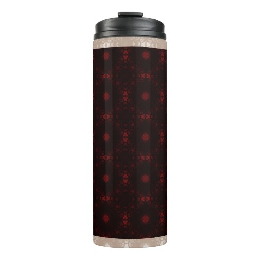 Rood met roomkleurige rand thermosbeker (Voorkant)