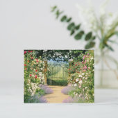 Rood, met Roos uitgelijnd pad naar poort, onderbep Briefkaart (Staand voorkant)